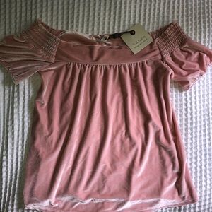 NEW off the shoulder velvet top